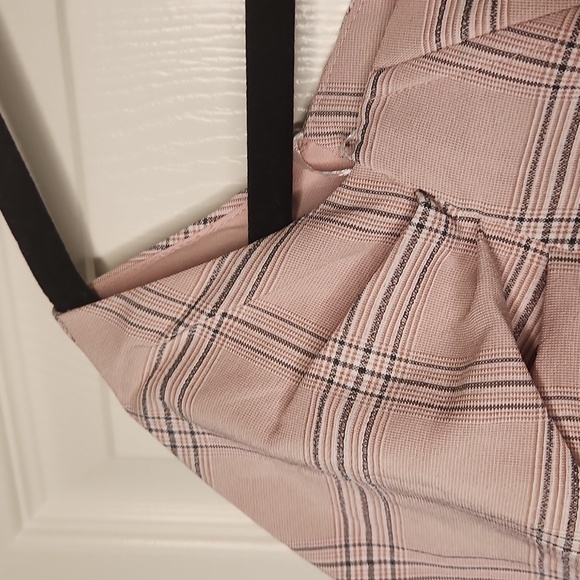 NWT Sensemill Women's Pink and Gray Puff Sleeve Plaid Corset Top Size S - Picture 4 of 12